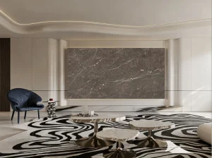 wyndham grey marble living room feature wall with dark grey brown veining
