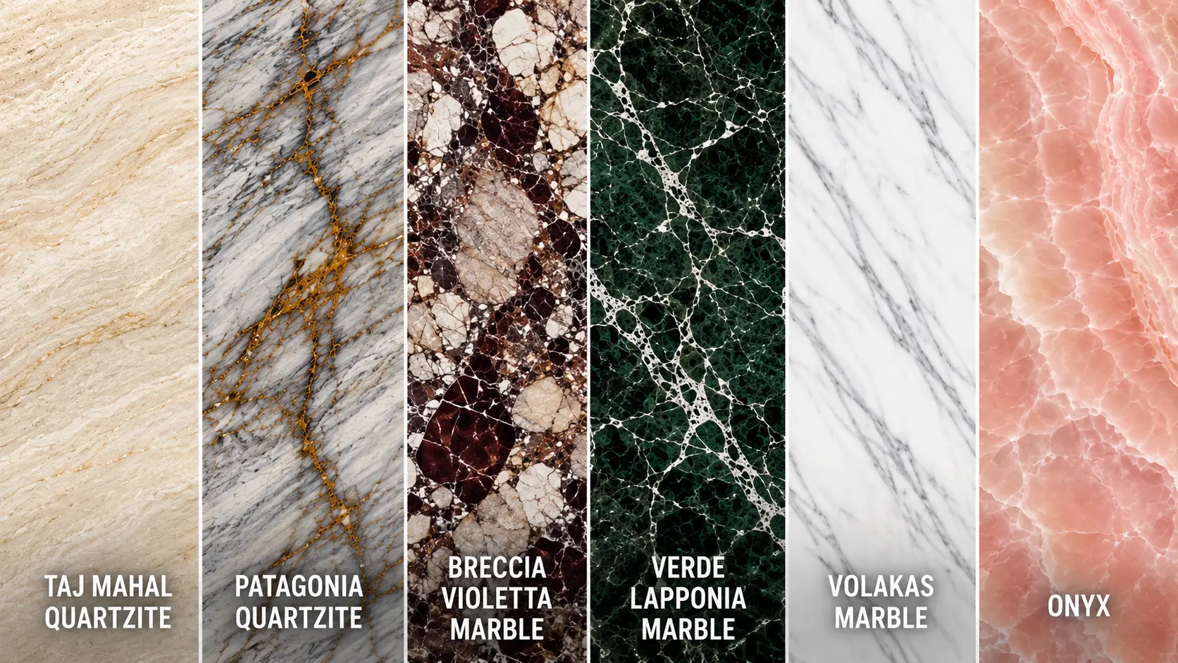 Natural stone material and colour selection with multiple slabs compared for a large project