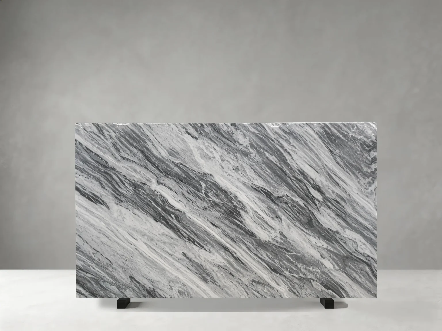Bardiglio Arabescato Marble slab with bold charcoal and grey veins