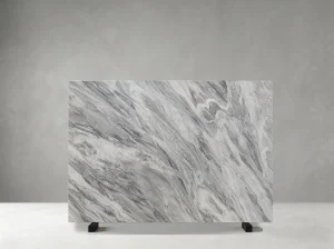 Bardiglio Arabescato Marble slab with soft silver-grey diagonal veins