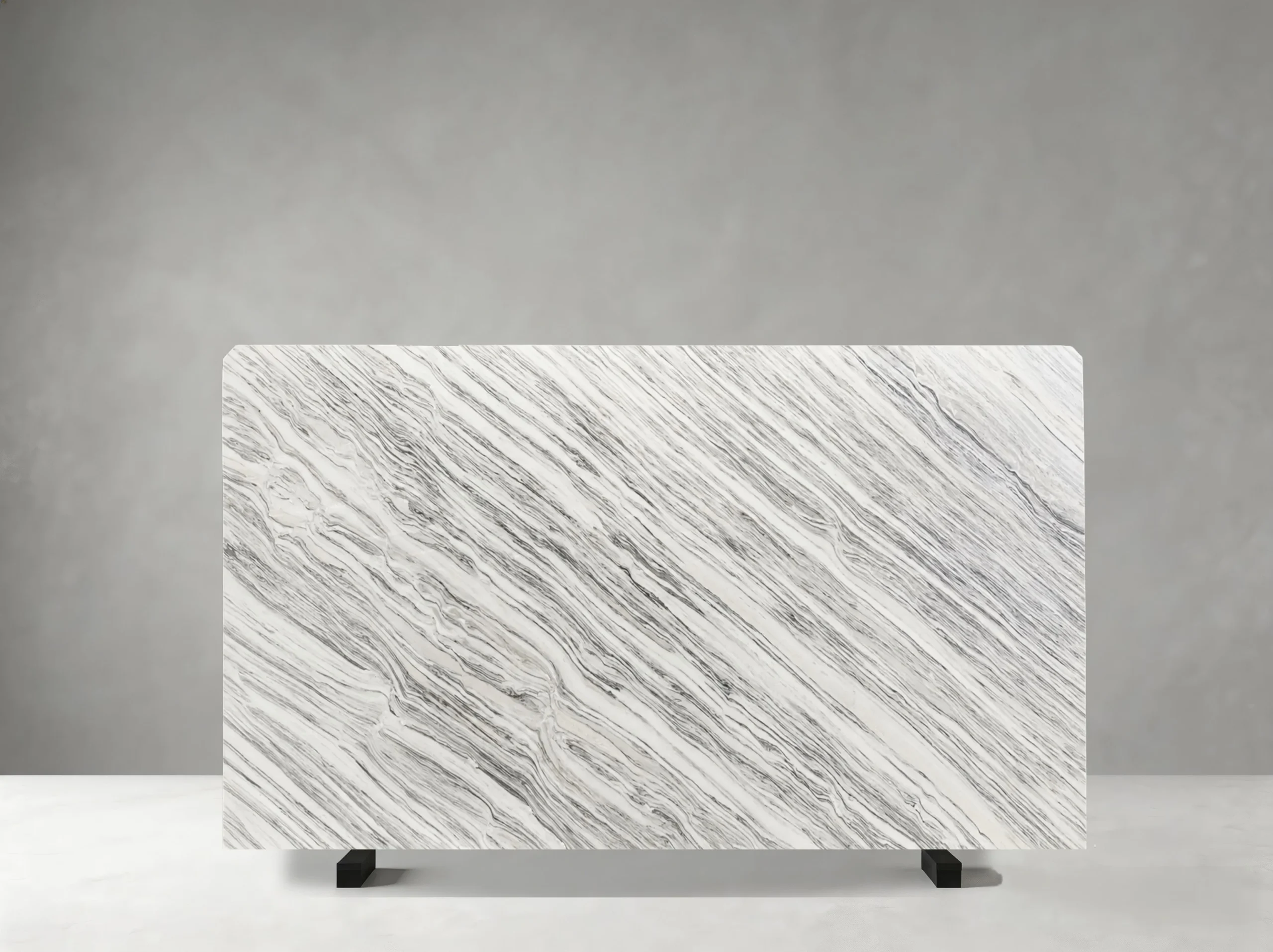 bianco-ondulato-marble-fine-linear-vein-slab.webp Bianco Ondulato Marble slab with fine continuous diagonal grey veining