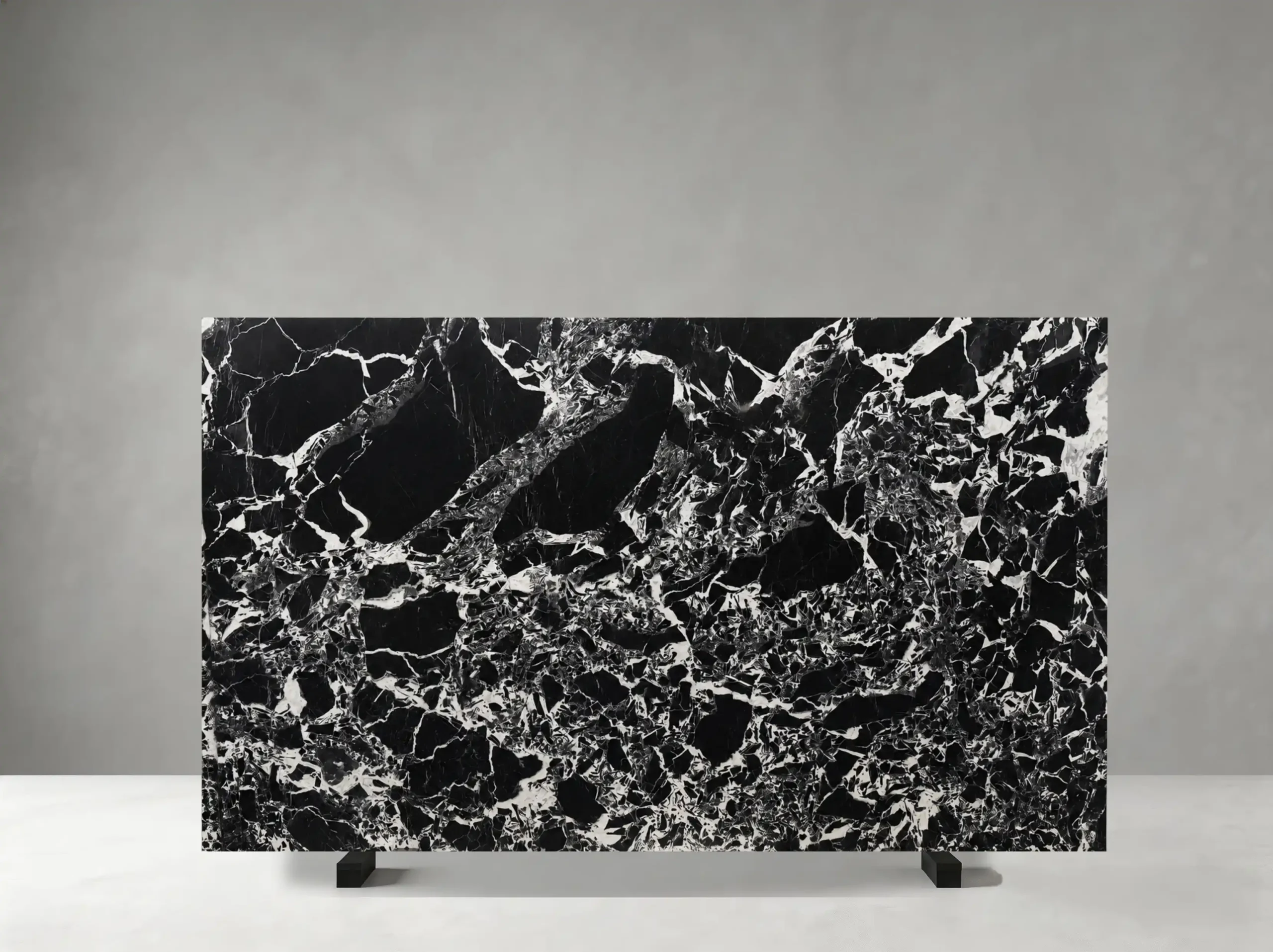 black-grand-antique-marble-slab-black-white-breccia-03.webp black grand antique marble slab with black base and white breccia stone fragments