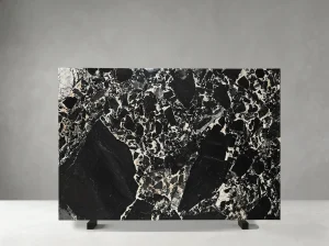 black grand antique marble slab large white breccia fragments for luxury interiors