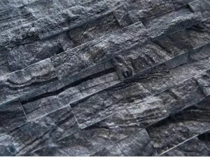 Black Wooden Marble split-face wall cladding strips