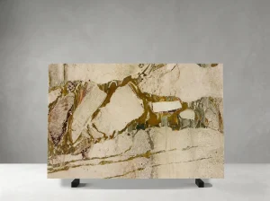 Breccia Romana Marble slab with prominent central cream fragments