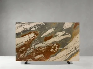 Breche Fantastique Marble full slab with grey-green and cream breccia patterns