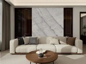 bruce gray marble living room feature wall with light grey diagonal veining