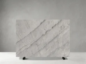 bruce grey marble slab with soft light grey diagonal movement and subtle white veining