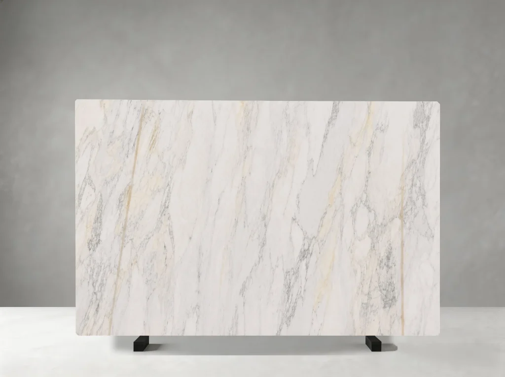 Bvlgari Green Marble full slab with flowing pale-green and grey natural veining