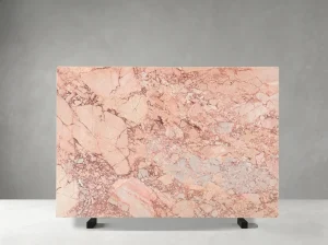 Bvlgari Pink Marble full slab with light pink tones, rose veining and dense brecciated fragments