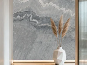 china bruce gray marble decorative feature wall with grey mineral bands and white wavy veins