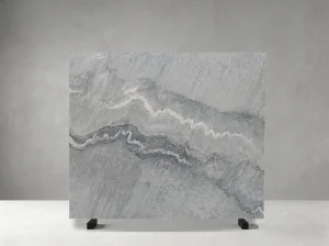 china bruce gray marble slab with silver grey layers dark mineral bands and white wavy veins
