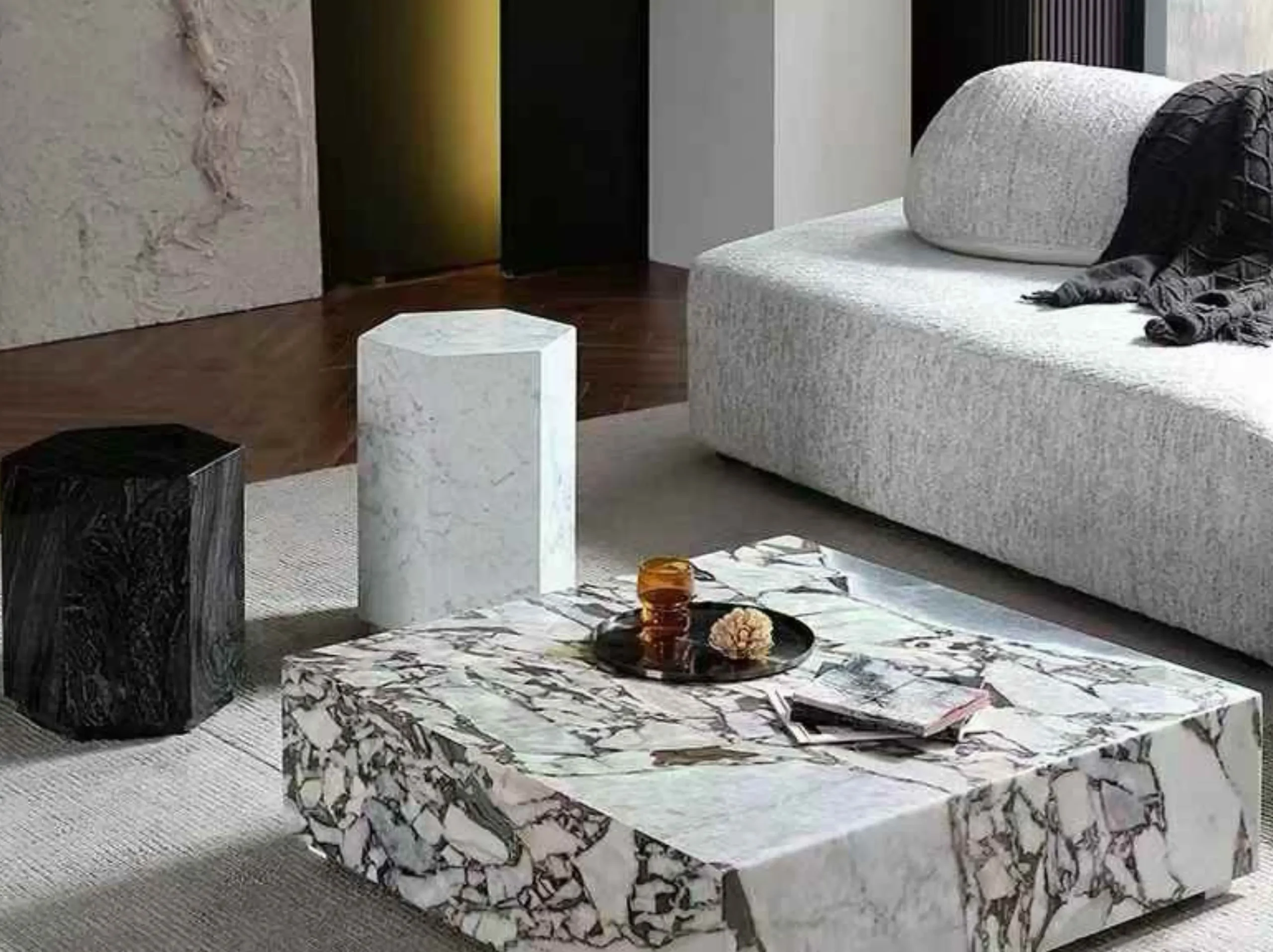 chinese-bulgari-marble-custom-coffee-table-02.webp chinese bulgari marble custom coffee table with ivory grey brecciated fragments
