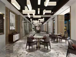 chinese bulgari marble flooring with ivory grey and charcoal brecciated pattern