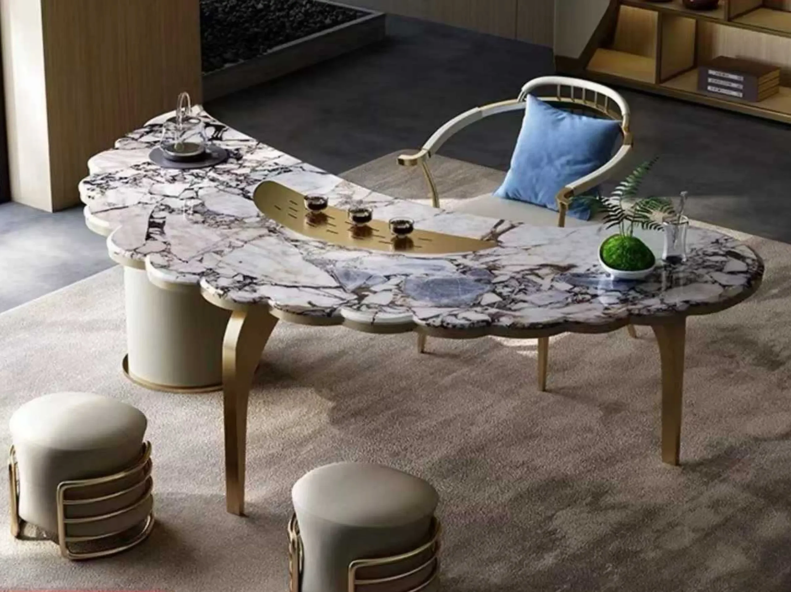 chinese-bvlgari-marble-custom-tea-table-01.webp chinese bvlgari marble custom tea table with ivory grey and dark brecciated pattern
