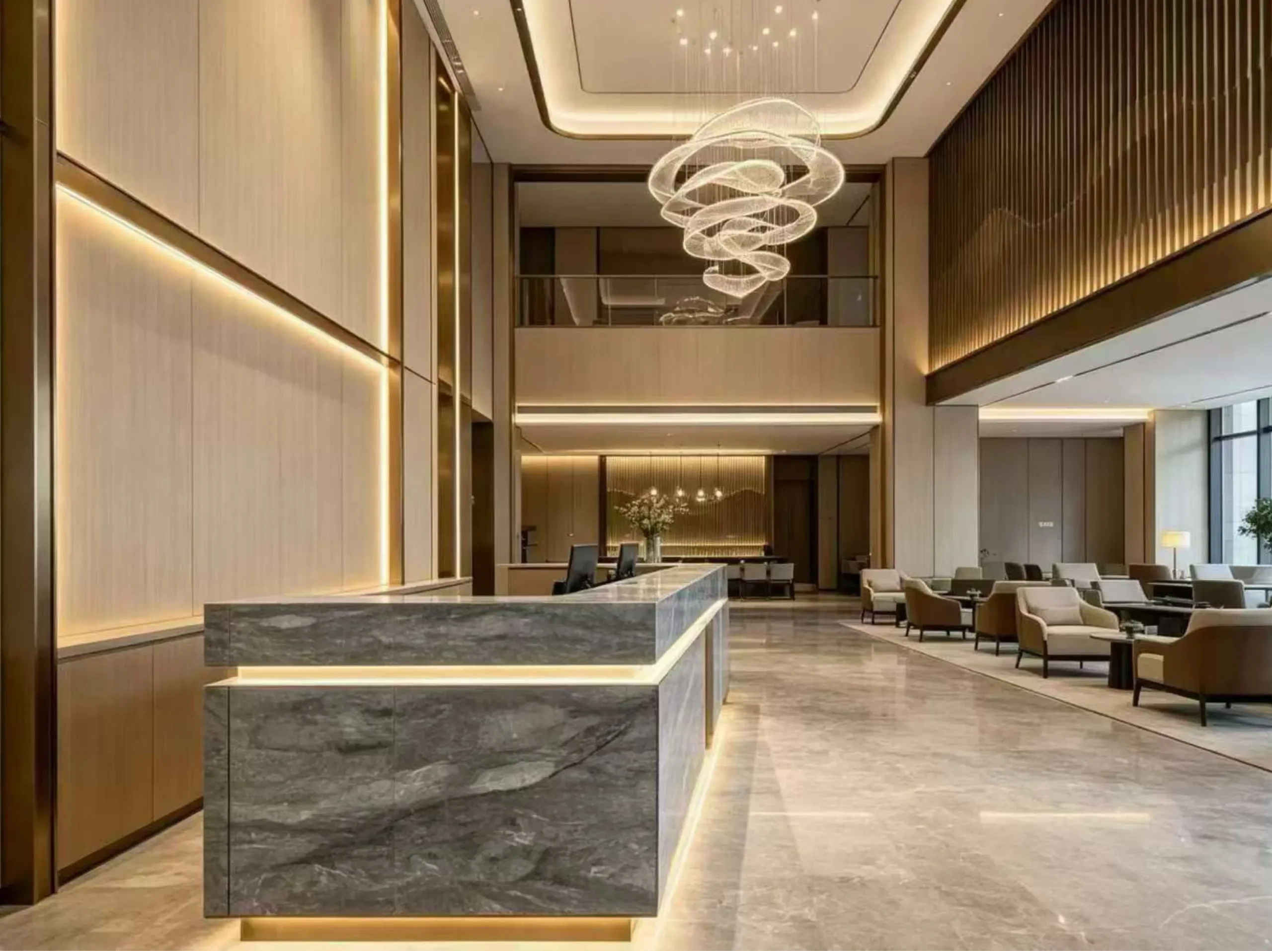 florence-gray-marble-hotel-reception-counter-02.webp Florence Gray Marble reception counter in a luxury hotel lobby