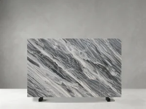 Florence Gray Marble slab with bold charcoal and white veining