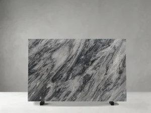 Florence Grey Marble slab with diagonal black and grey veining