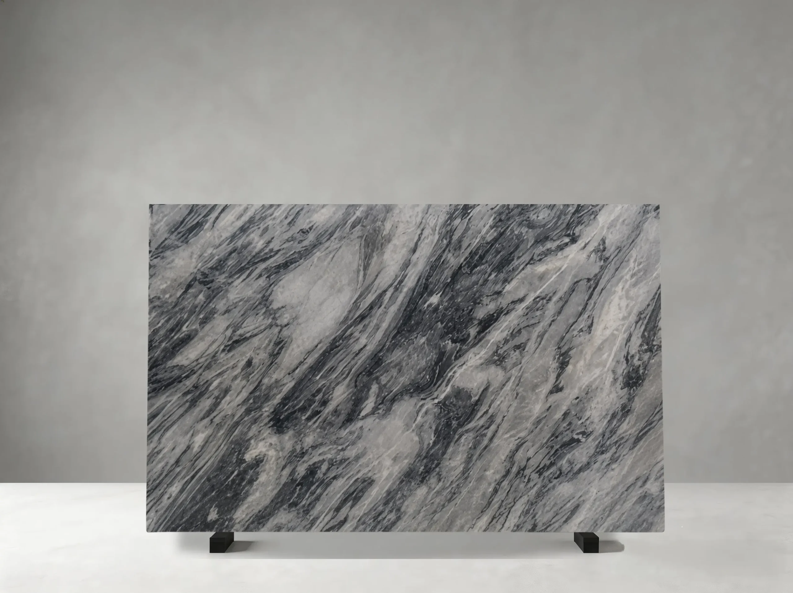 florence-grey-marble-slab-diagonal-grey-veins-05.webp Florence Grey Marble slab with diagonal black and grey veining