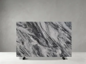 Florence Grey Marble slab with flowing charcoal and silver veins
