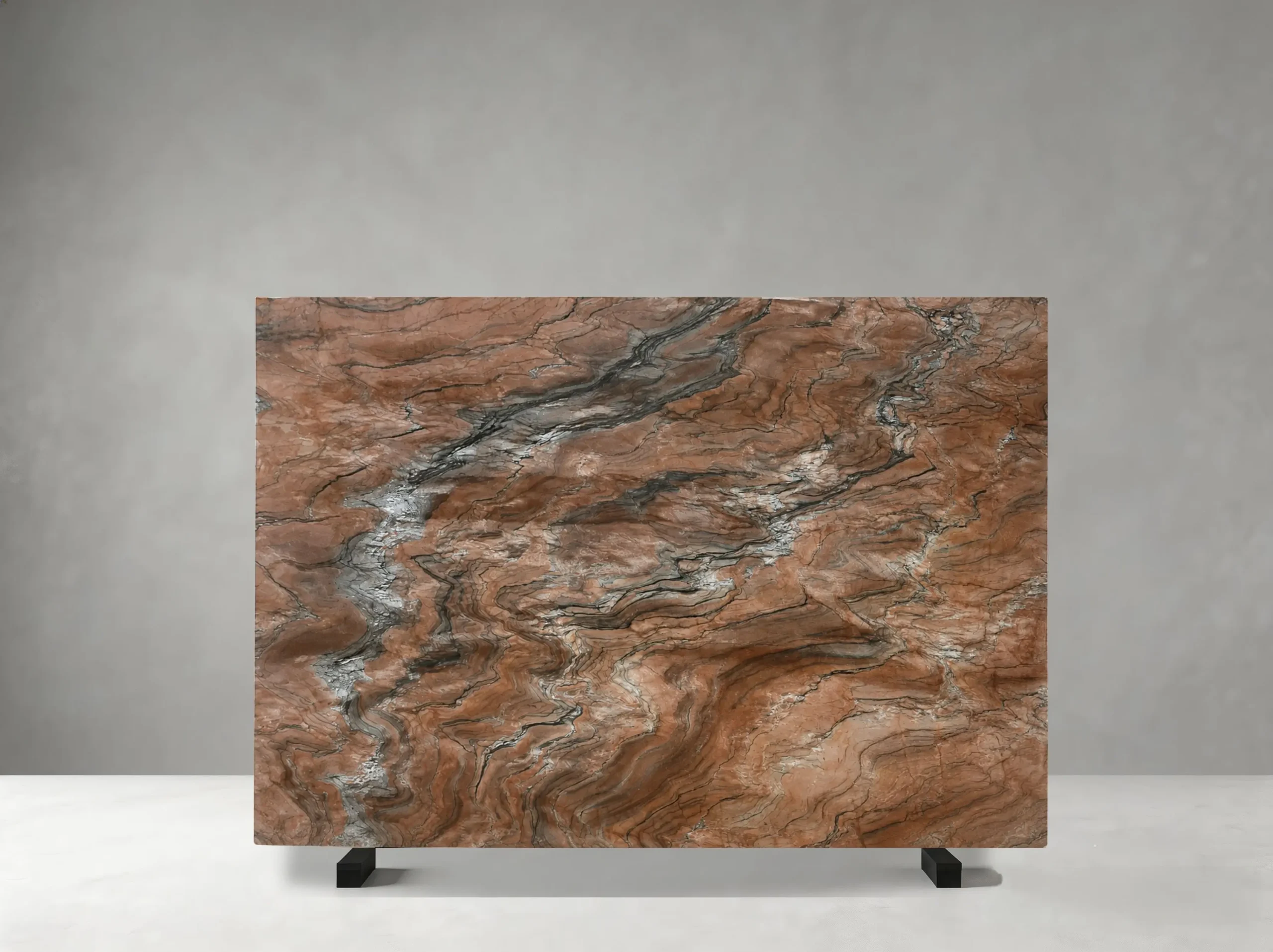 fusion-fire-quartzite-slab-02.webp Fusion Fire Quartzite slab with swirling red brown and silver grey veins