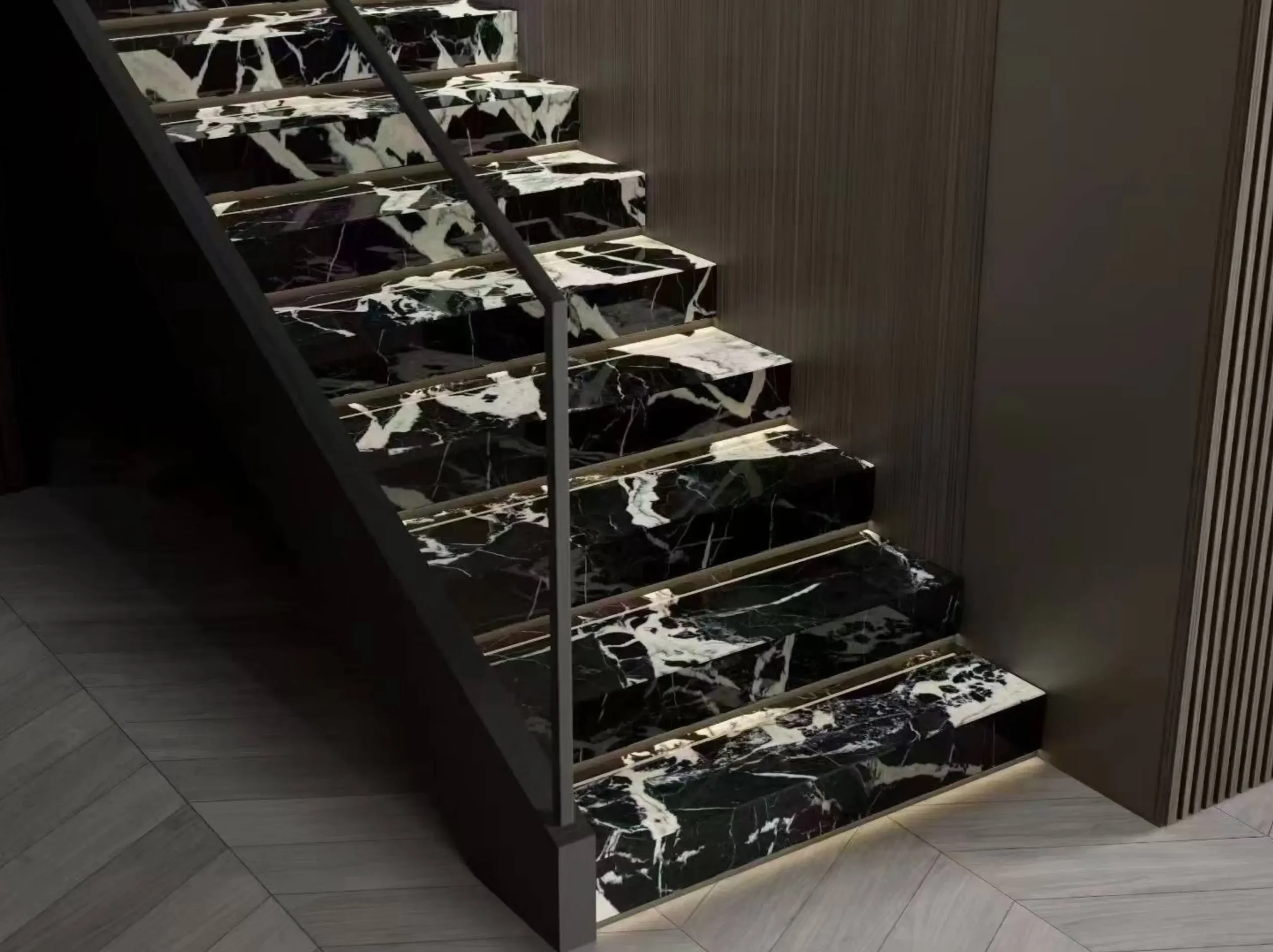 grand-antique-marble-staircase-black-white-01.webp grand antique marble staircase with black and white breccia pattern for luxury interiors
