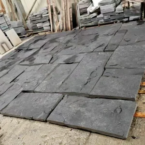 Custom Granite Skinstone panels prepared for stone wall installation