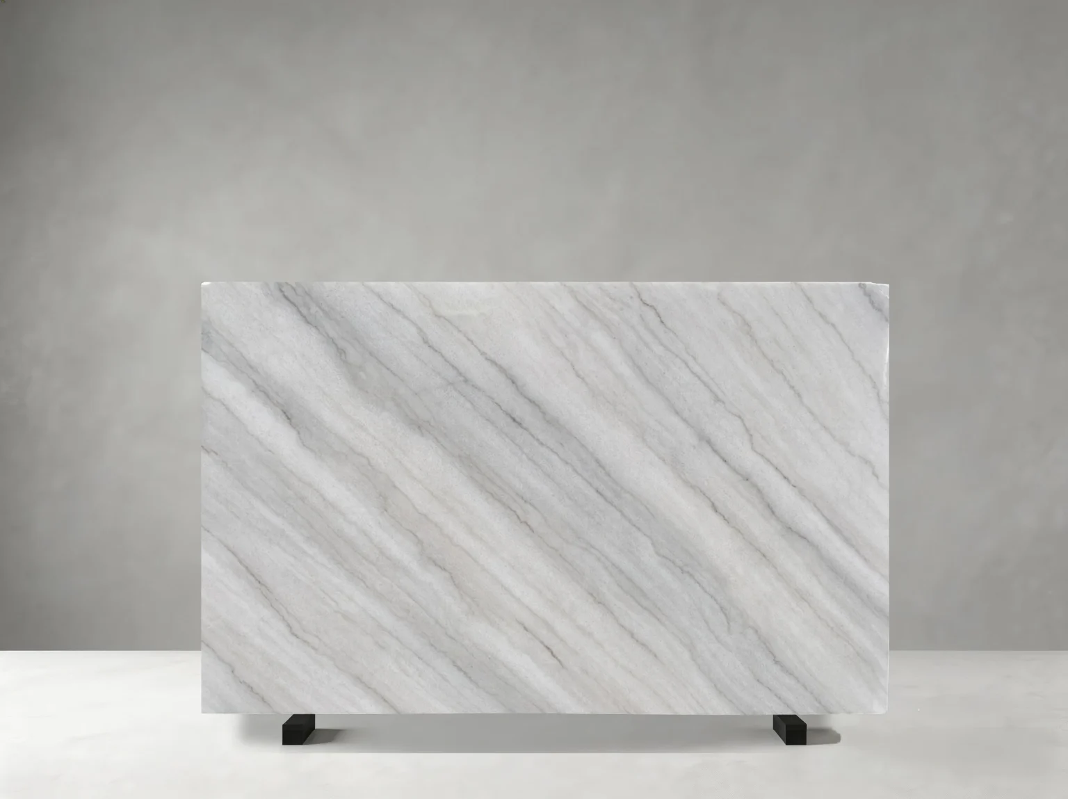Guanxi Carrara White Marble slab with soft parallel grey veins