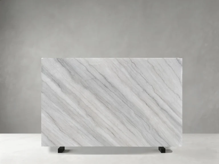 Guanxi Carrara White Marble slab with soft parallel grey veins