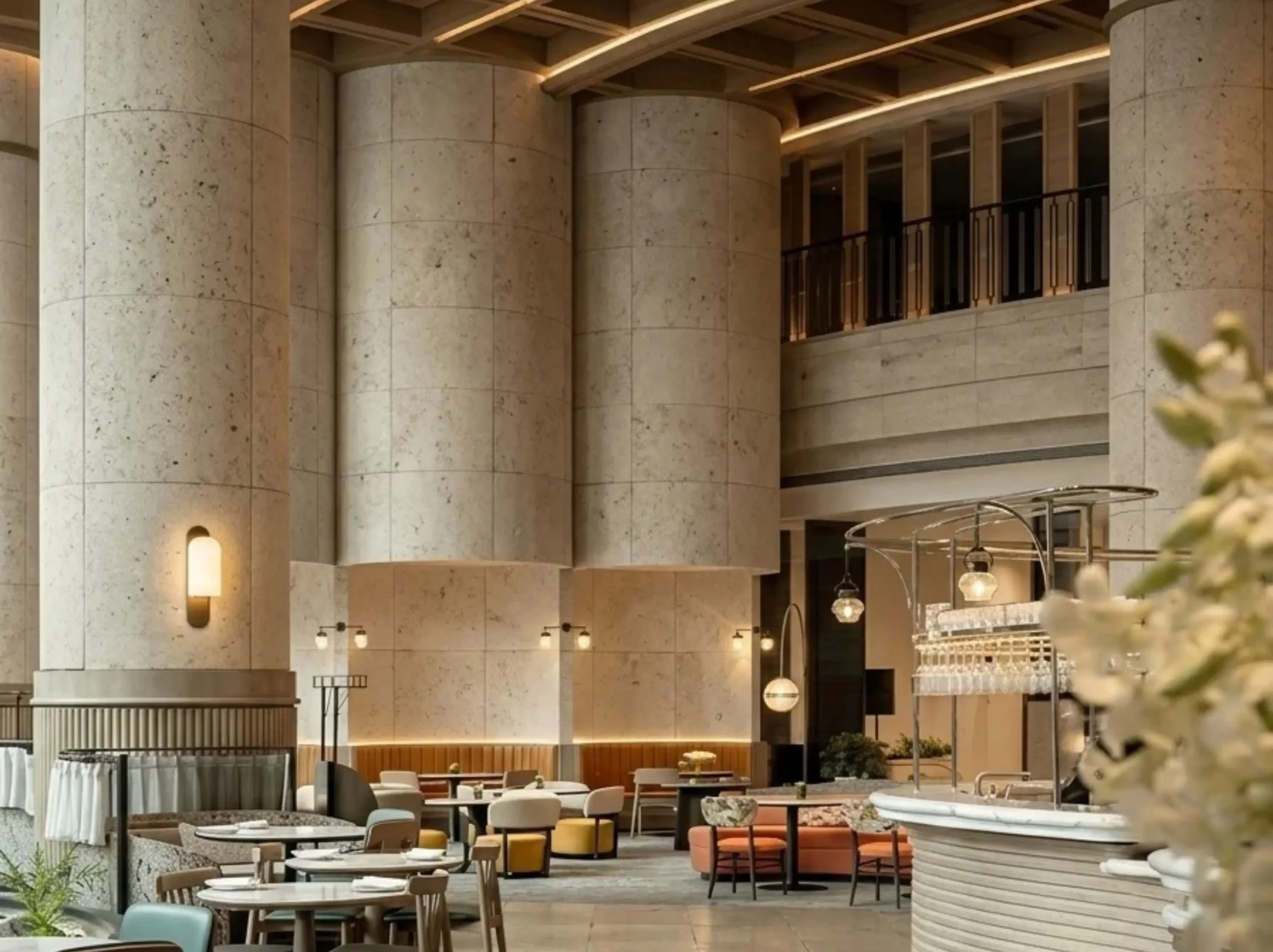 jura-limestone-cafe-column-wall-cladding-02.webp jura limestone cafe column and wall cladding with warm beige natural texture