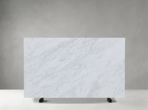 Macedonian White Marble full slab with diagonal grey veining