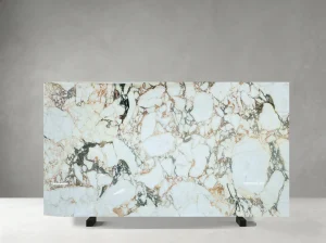 Marmi Breccia Violetta marble slab with gold, burgundy and violet veining
