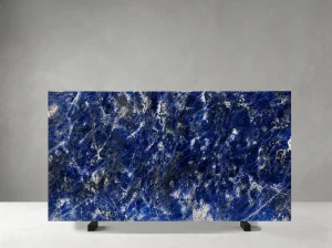 namibia blue classic sodalite granite slab with deep cobalt blue and white grey crystalline pattern