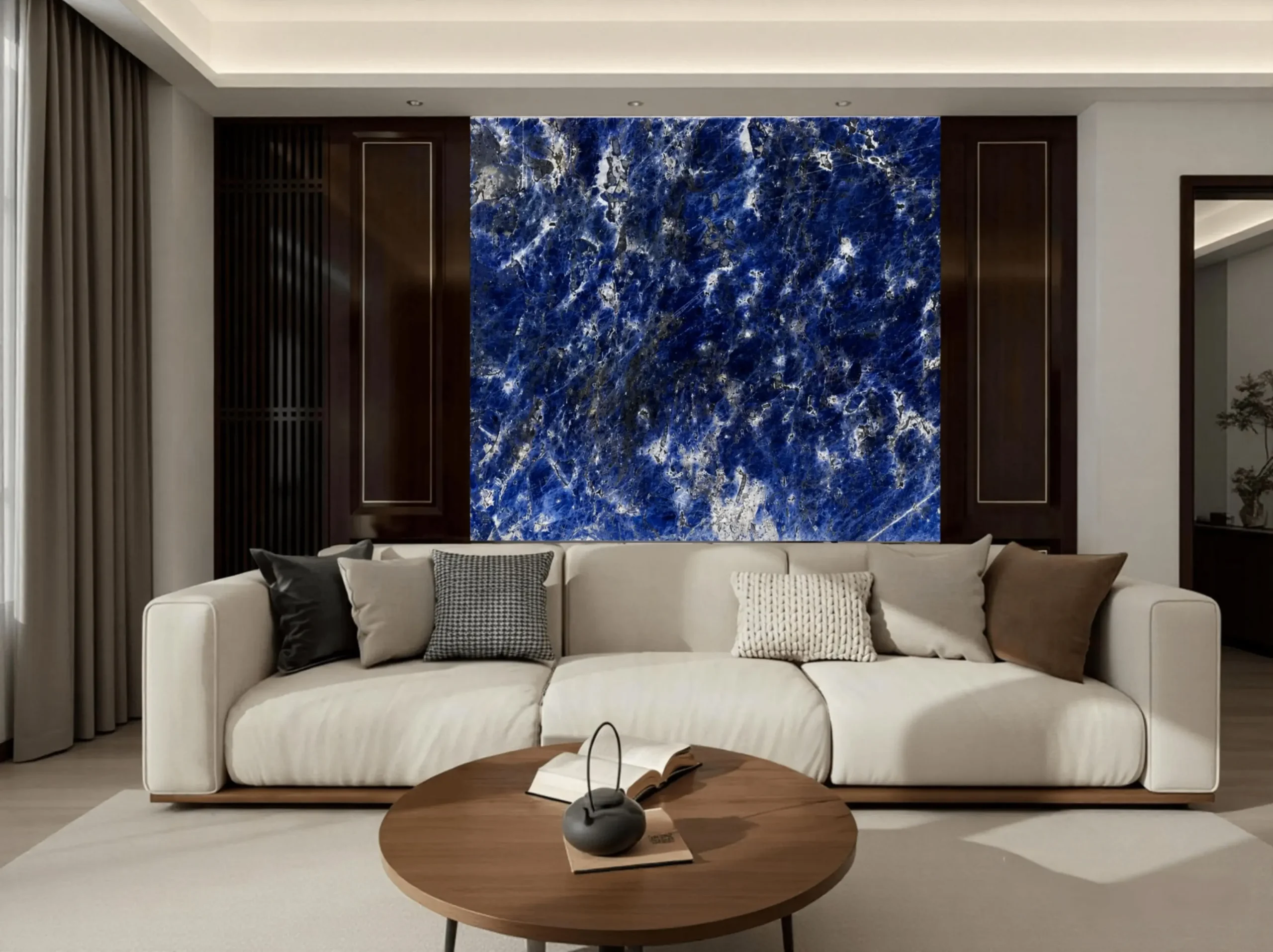 namibia-blue-classic-sodalite-sofa-feature-wall-03.webp namibia blue classic sodalite sofa feature wall with deep cobalt blue crystalline pattern