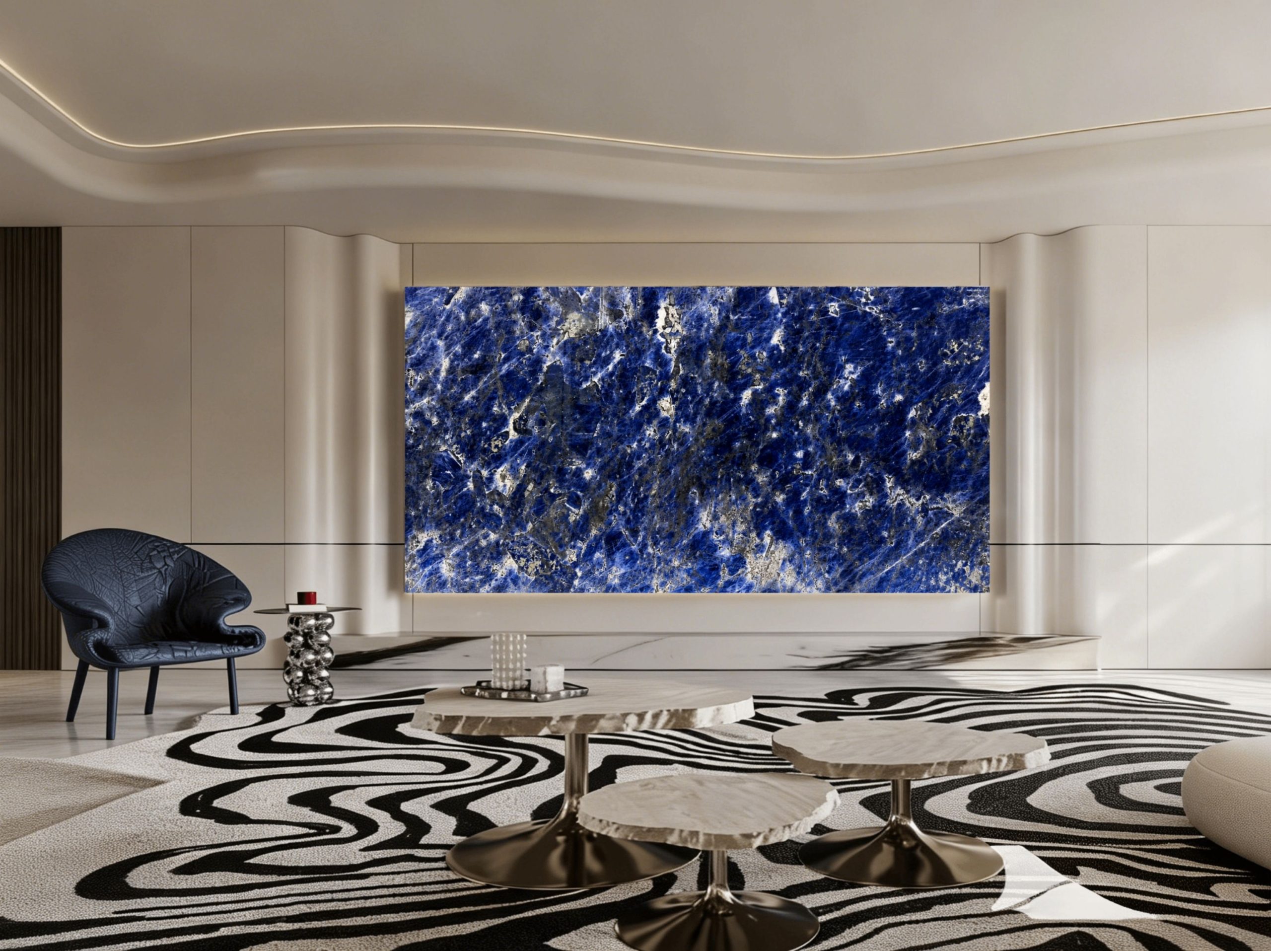 namibia-blue-sodalite-modern-wall-panel-03.webp namibia blue sodalite modern wall panel with deep cobalt blue mineral pattern