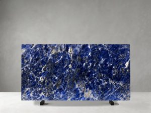 namibia blue sodalite granite slab with deep cobalt blue and white crystalline pattern