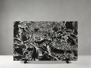 napoleon black marble slab deep black breccia pattern for luxury interior projects