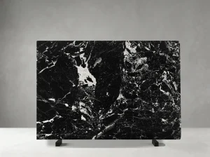 noir grand antique marble slab deep black breccia pattern for luxury interior projects