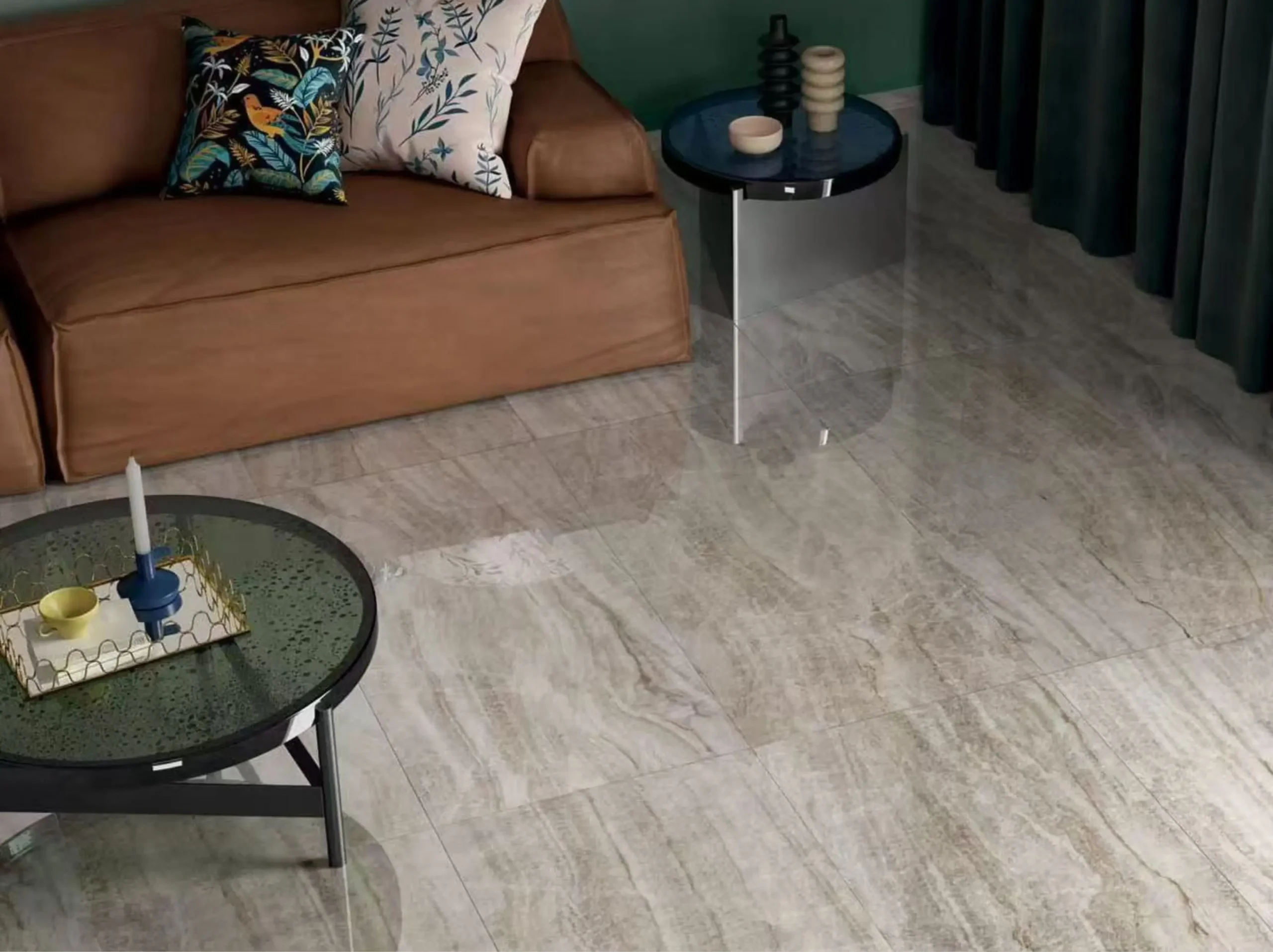 perla-venata-quartzite-living-room-floor.webp Perla Venata Quartzite tiles installed on a modern living room floor