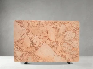 Pink Bvlgari Marble full slab with large blush-pink fragments and dark rose veining