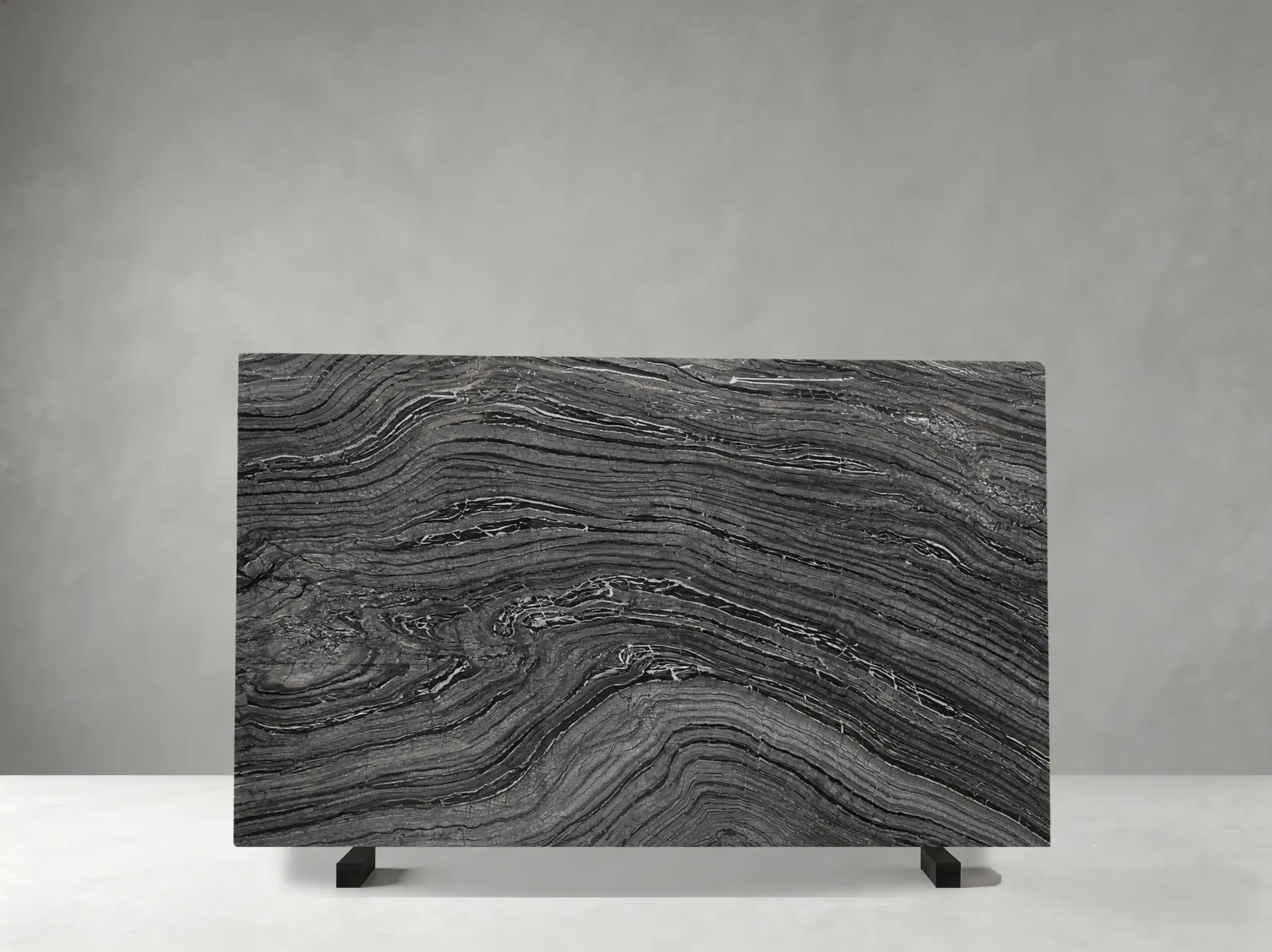 rosewood-grain-black-marble-slab-layered-veins-01.webp Rosewood Grain Black Marble slab with layered grey and black veins
