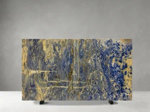 royal azul sodalite marble slab with deep royal blue mineral movement