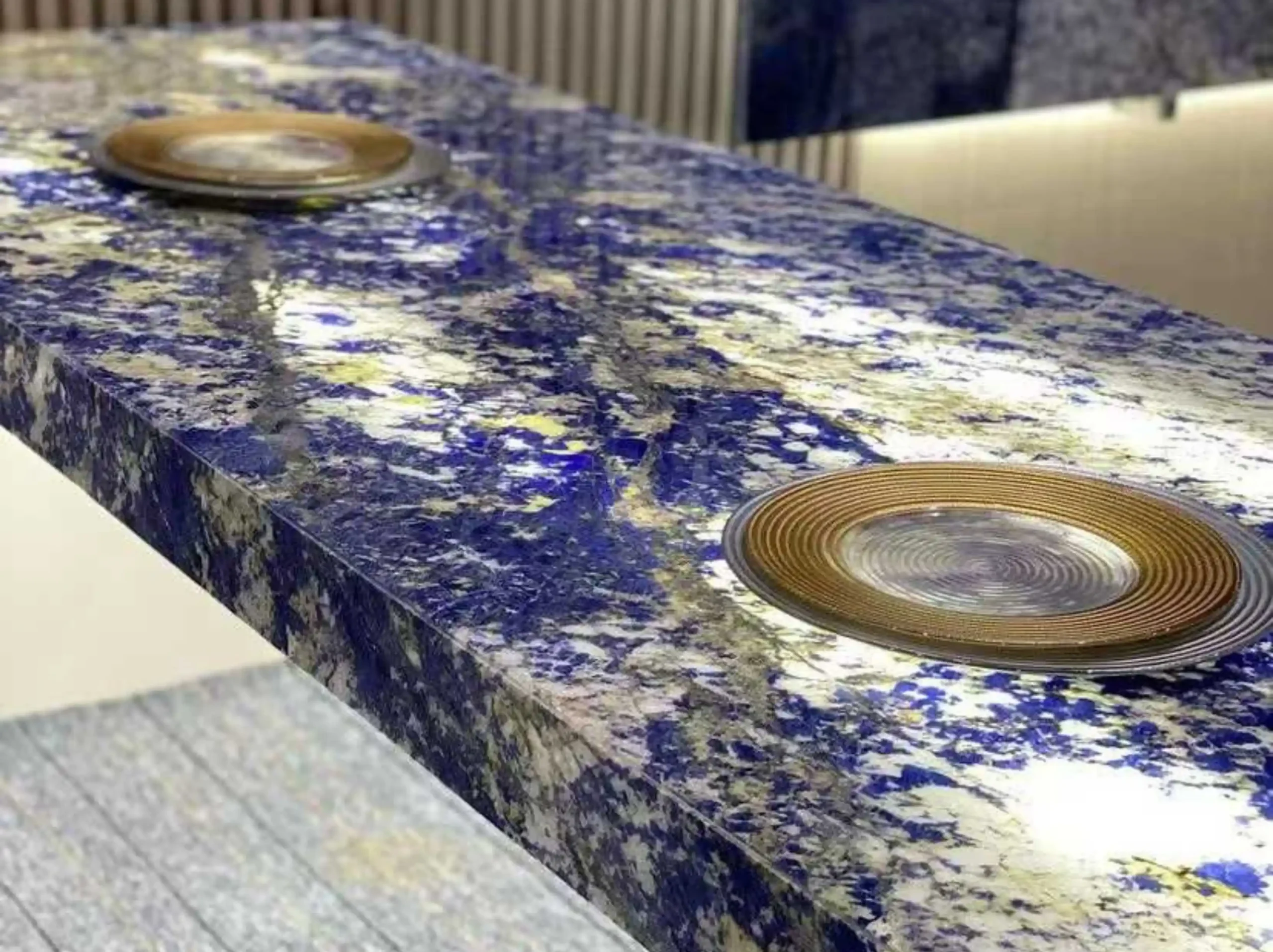 royal-blue-sodalite-marble-table-top-detail-01.webp royal blue sodalite marble table top detail with vivid blue and cream mineral texture