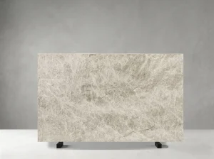 Natural texture of Taj Mahal White Quartzite with soft grey and beige crystalline movement