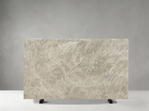 Taj Mahal White Quartzite surface detail with layered ivory and taupe mineral veins