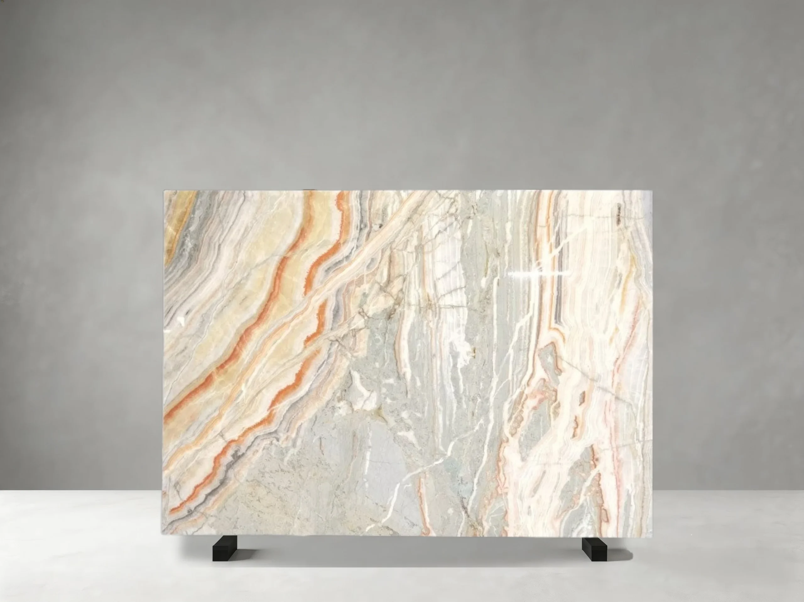 van-gough-onyx-slab-orange-grey-flowing-pattern-04.webp van gough onyx slab with orange grey cream and pale yellow flowing mineral pattern