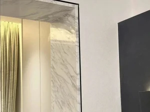 Custom Volakas White Marble wall cladding with coordinated grey veining