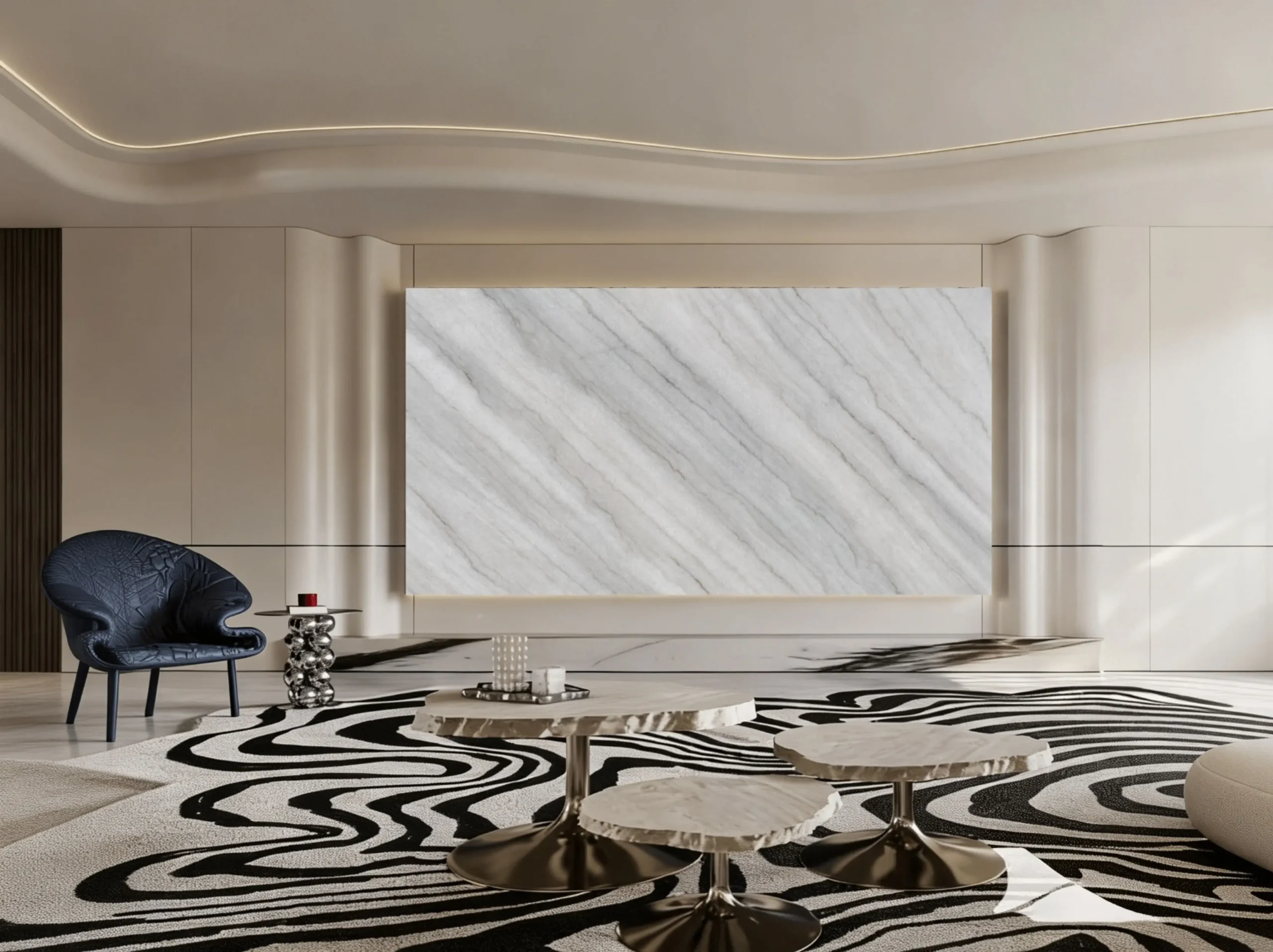 white-guangxi-marble-living-room-feature-panel.webp White Guangxi Marble illuminated feature panel in a contemporary living room