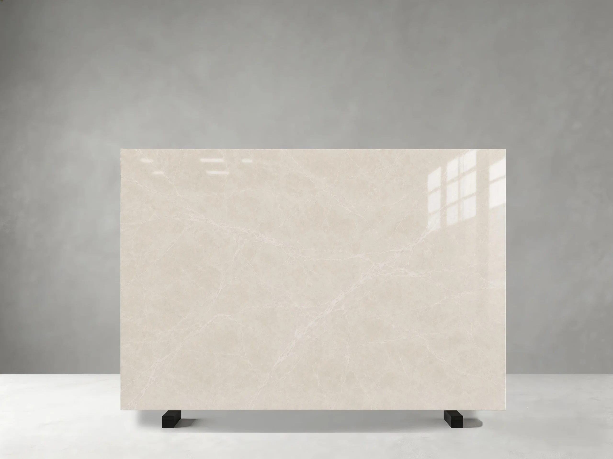 Second Bailuan Beige Marble slab showing natural batch variation and soft architectural neutrality with consistent visual flow