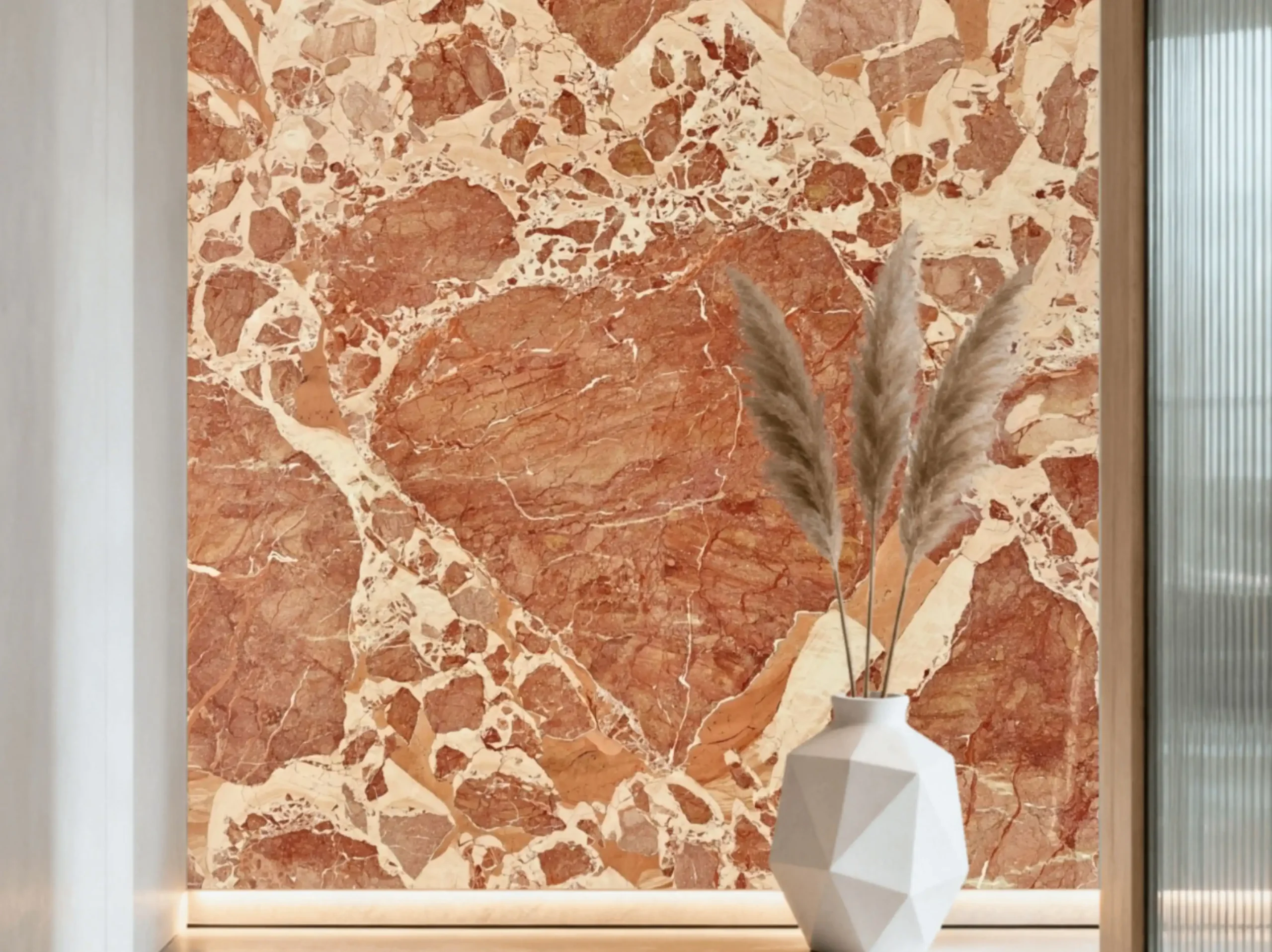 Breccia Pernice Marble accent wall panel